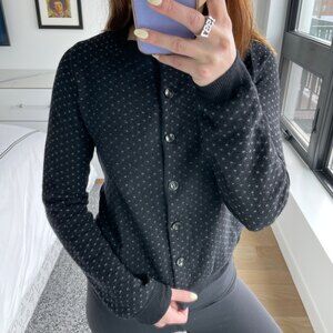 Maison Margiela Button Front Dot Wool Sweater Black